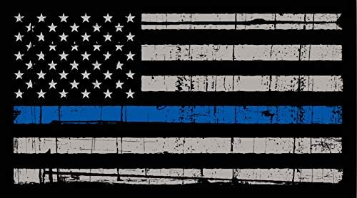 מודעות ויניל | מדבקות ויניל כחולות דקיקות במצוקה - בחר בגודל - תומך בסגן שריף המשטרה